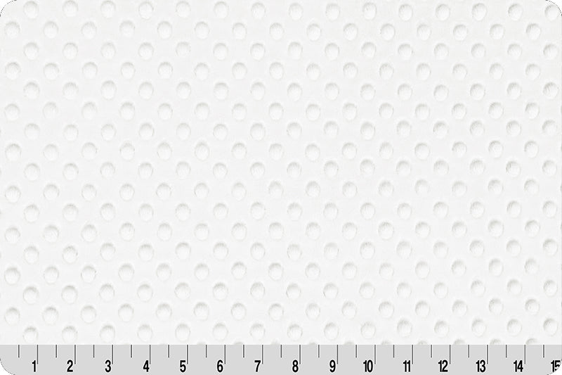 60" Wide Shannon Fabrics Dimple Cuddle White, 100% Polyester