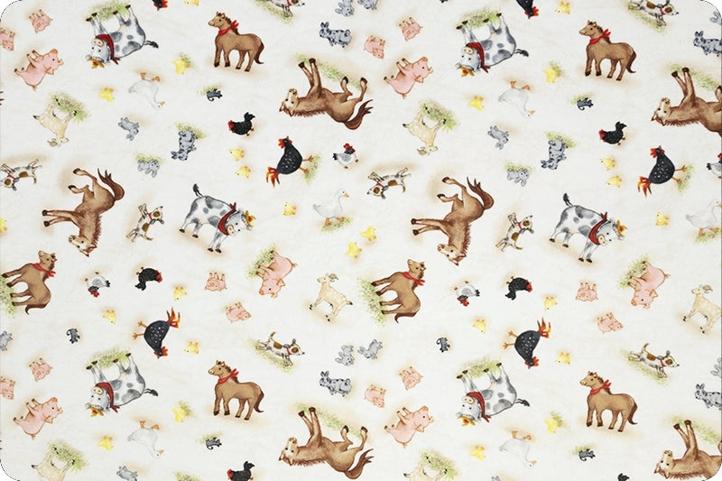 60" Wide Shannon Fabrics Digital Cuddle Barn Buddies (Snow)