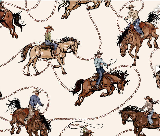 44" Wide Shannon Fabrics Echoes of The Range Saddle Ranch Natural Quilting Cuddle