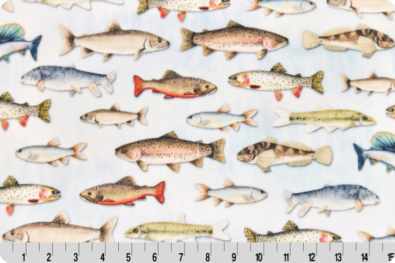60" Wide Shannon Fabrics Plenty of Fish Digital Cuddle 100% Polyester Sold by The Yard