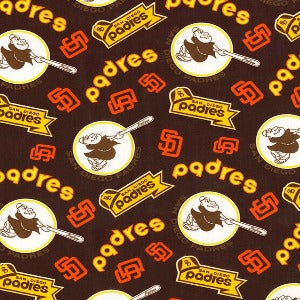 45" Wide Fabric Traditions Padres Baseball Team Cotton