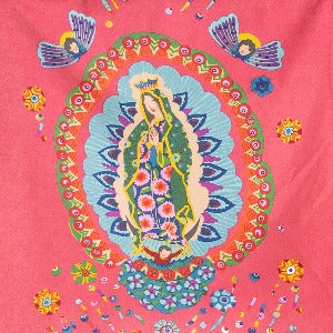 Alexander Henry Fabrics Our Lady of Guadalupe Tea/Pink Panel 24" X 45" Has 2 Virgins Per Panel