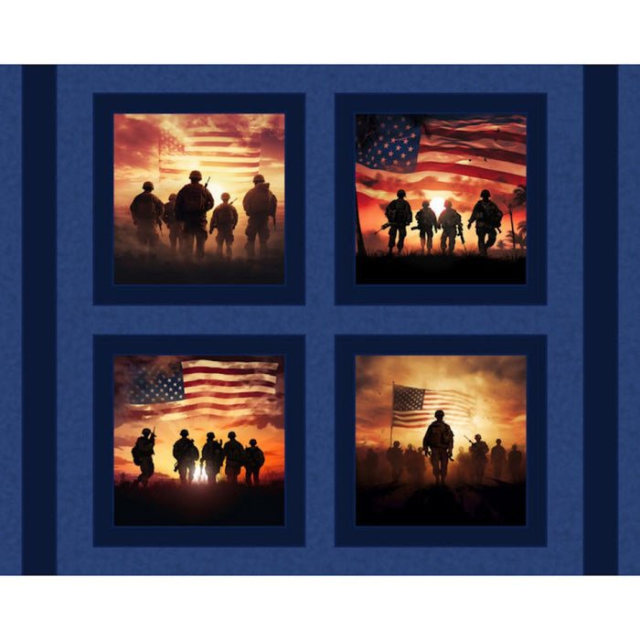 36"x45" American Soldiers Pillow Panel