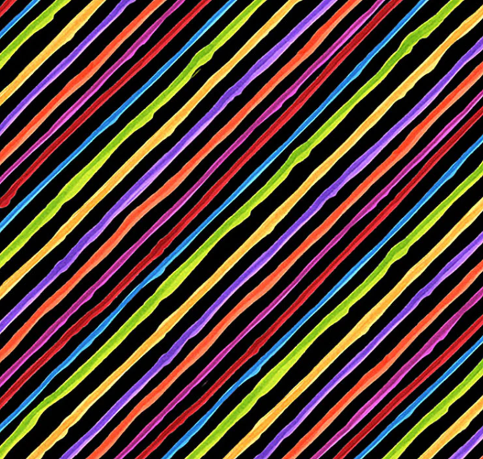 45" Wide Loralie Designs Quirky Bias Stripe (Black)