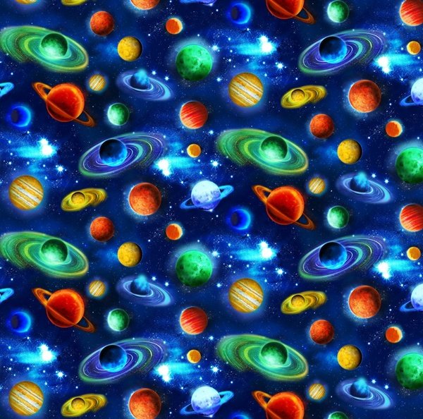 45" Wide Timeless Treasure Spaced Out (CD4017) 100% Cotton
