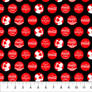 45" Wide Northcott Fabric Cola Dots Black #CC1003-99 Background Sold by The Yard 100% Cotton
