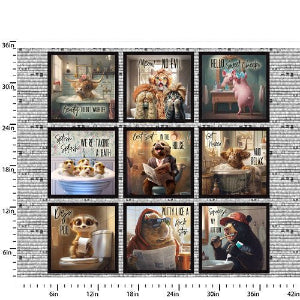 Please Seat Yourself 24210 Multi - Please Seat Yourself 36"X 45" Panel 100% Cotton Sold by the Panel