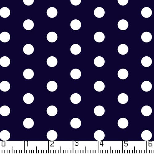 45" Wide Little White 3/8 Inch Dots (Navy Background) 100% Cotton