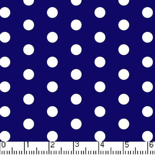 45" Wide Little White 3/8 Inch Dots (Royal Background) 100% Cotton