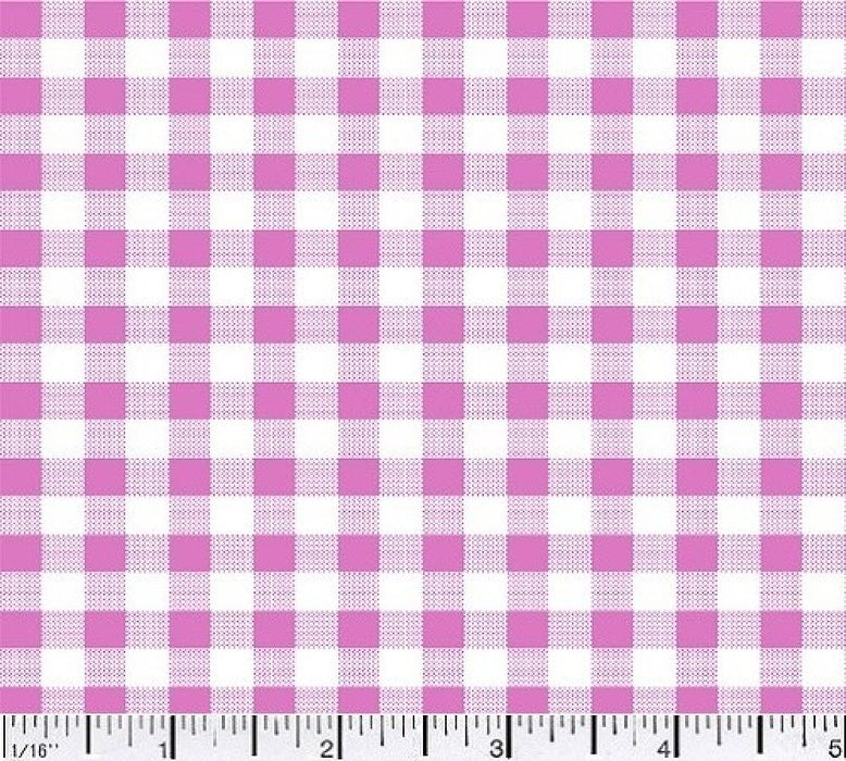 45" Wide 1/4" Check Pink 100% Cotton