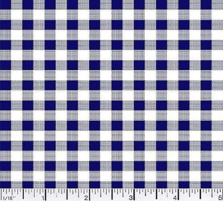 45" Wide 1/4" Check Royal 100% Cotton