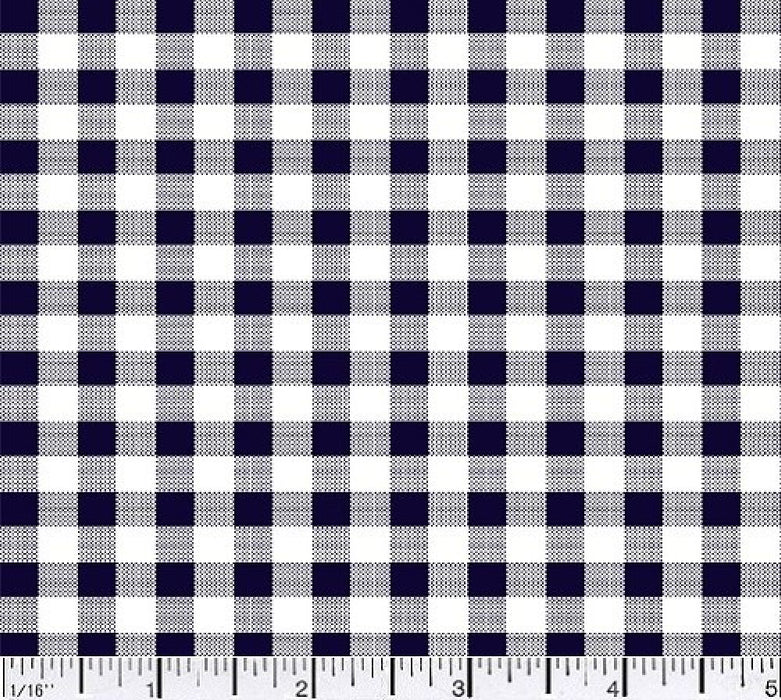 45" Wide Checkmate 1/4"Navy 100% Cotton Sold By The Yard