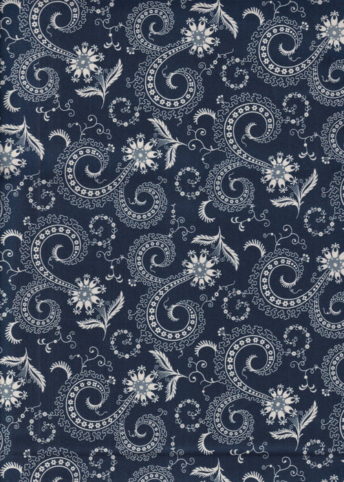 45" Wide Marcus Fabrics Bandana Bliss R651596D Navy Paisley 100% Cotton Sold By The Yard