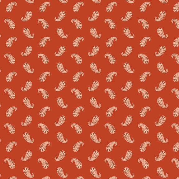 45" Wide Marcus Fabrics Bandana Bliss R651596D Red Paisley 100% Cotton Sold By The Yard
