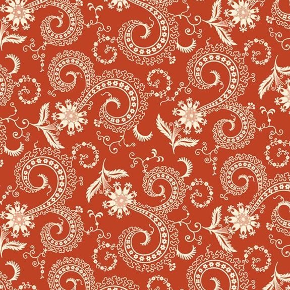45" Wide Marcus Fabrics Bandana Bliss R651595D Red Swirls 100% Cotton Sold By The Yard