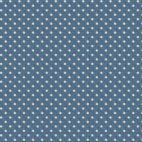 45" Wide Marcus Fabrics Bandana Bliss R651599D Denim Ditsy 100% Cotton Sold By The Yard
