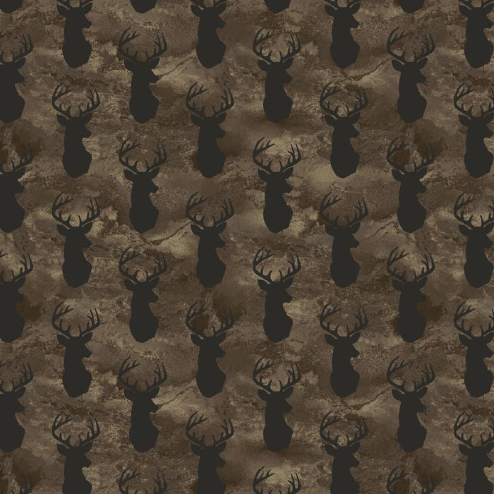 45" Wide RealTree Brown Deer Silhouette (2888/43) 100% Cotton, Sold By The Yard