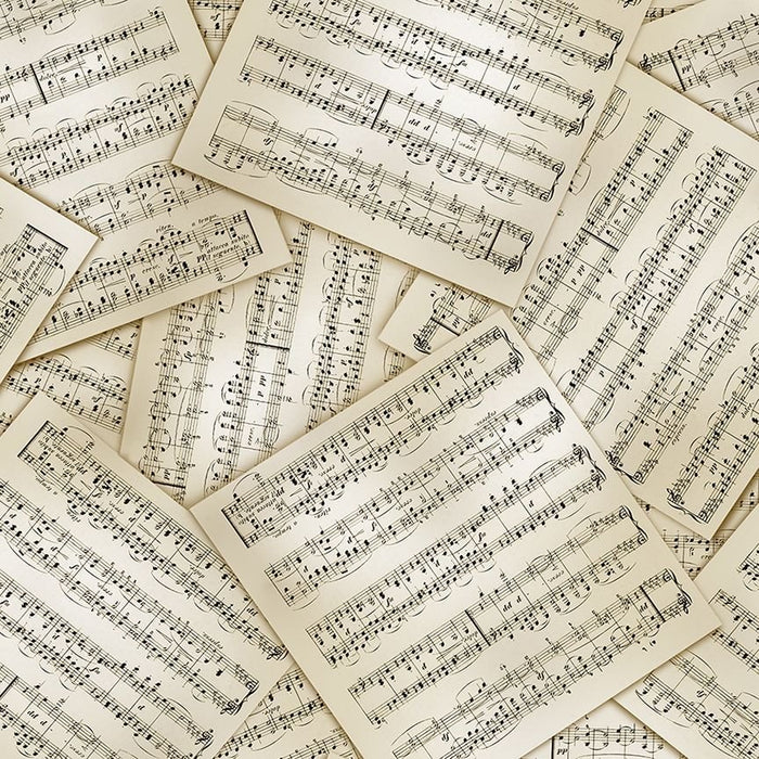 108" Wide Antique Music Sheets (XMUSIC-CD3239) 100% Cotton