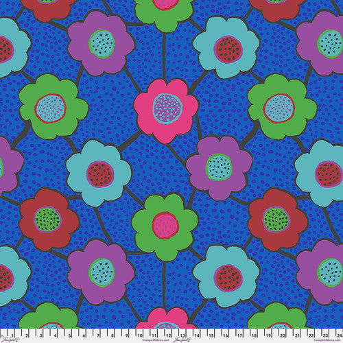 45" Wide Kaffe Fassett Floral Connections-Blue (PWBM099.BLUE) 100% Cotton