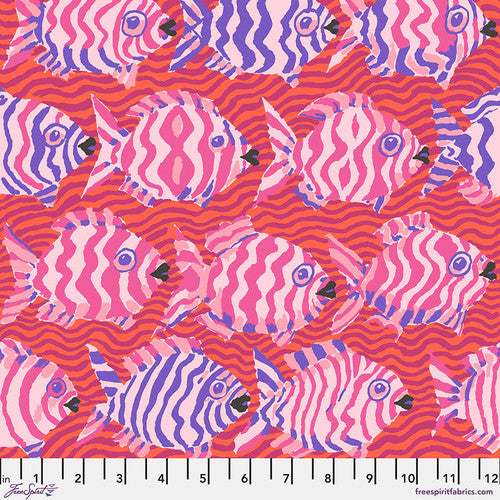 45" Wide Kaffe Fassett Minnows-Red (PWBM100.RED) 100% Cotton