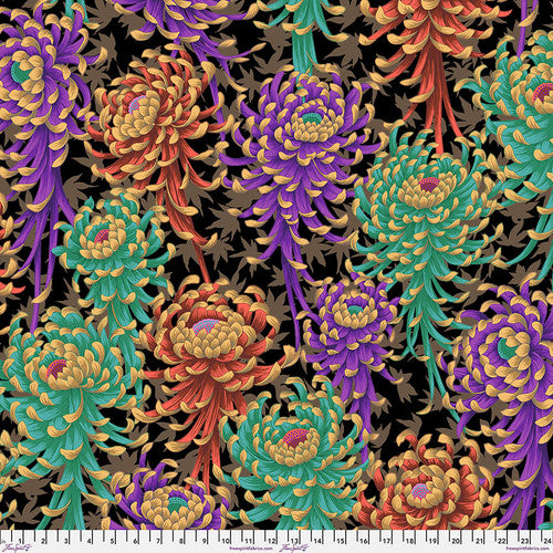 45" Wide Kaffe Fassett Spider Mums-Dark (PWPJ135.DARK) 100% Cotton