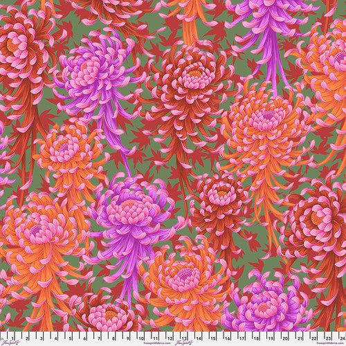 45" Wide Kaffe Fassett Spider Mums-Red (PWPJ135.RED) 100% Cotton