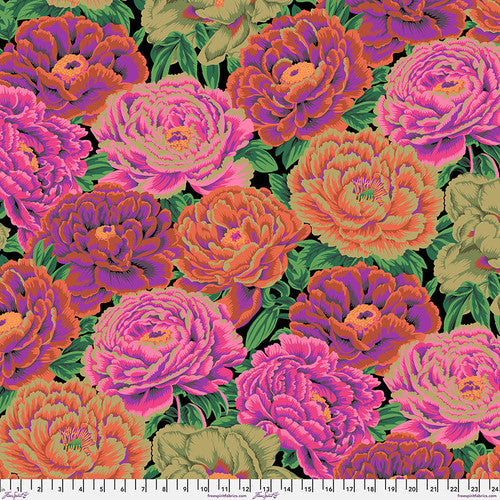 45" Wide Kaffe Fassett Tibetan Peony- Red (PWPJ136.RED) 100% Cotton