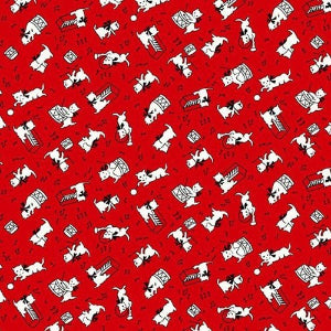 45" Wide Aunt Grace Goes Bold R351770D Red Cats 100% Cotton Sold By The Yard