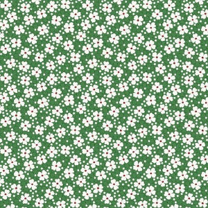 45" Wide Aunt Grace Goes Bold R351776D Green Small Flowers 100% Cotton Sold By The Yard