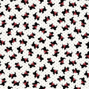 45" Wide Aunt Grace Goes Bold R351771D Black Scottie Dogs 100% Cotton Sold By The Yard