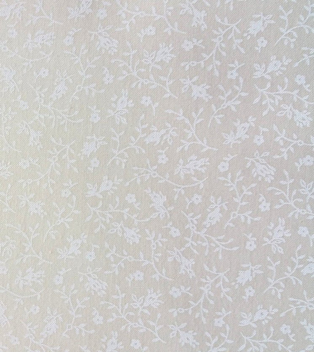 45" Wide White on Tint Floral on Cream (22015 0839-0460) 100% Cotton Sold By The Yard