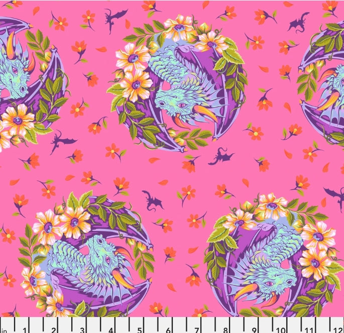 45" Wide Tula Pink Dragon Ball She-Sugarplum (PWTP282.SUGARPLUM) 100% Cotton, Sold By The Yard