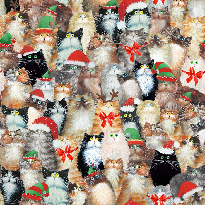 45" Wide Windham Fabrics Meowy Christmas (54484-3)