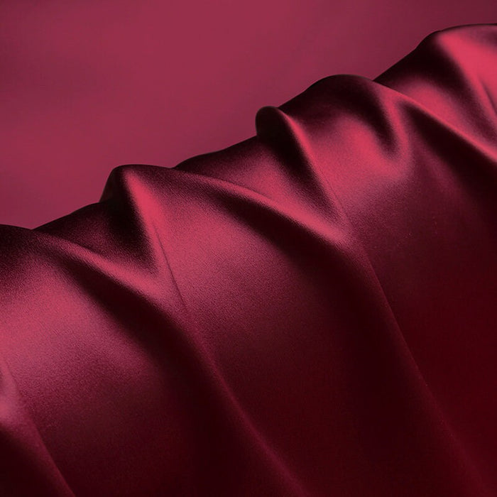 60" Wide Fantasy Shantung Satin Wine 100% Polyester (9960-WINE)