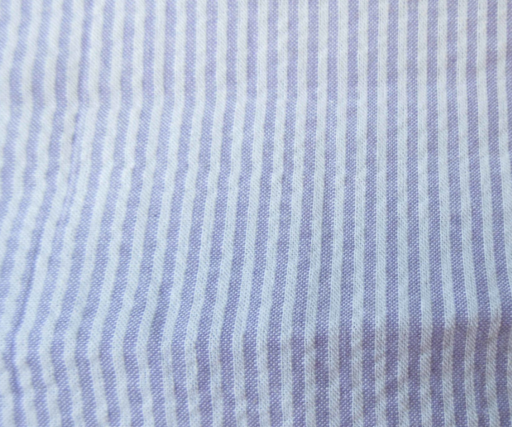 58" Wide Seersucker Stripes White/Lavender 100% Cotton (PE-0225)