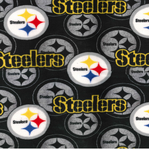 60" Wide Pittsburg Steelers Velvet Fleece 100% Polyester (70378D)