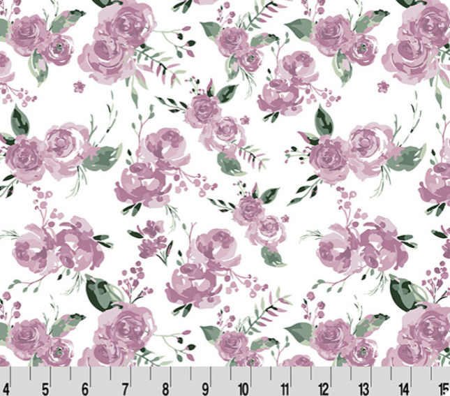 44" Wide Shannon Fabrics Garden Bouquet (Snow) Quilting Cuddle