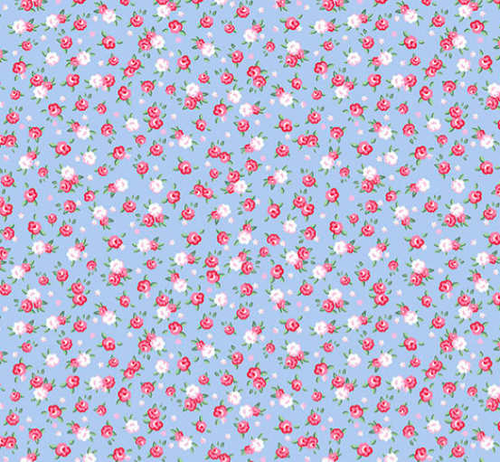 Shannon Fabrics Cottage Rose Lane Kensington Quilting Cuddle Blue Bonnet