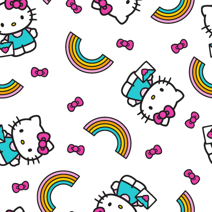 Springs Creative 45" Wide Hello Kitty Rainbow Toss 100% Cotton (79151-A62028)