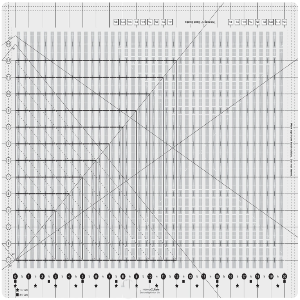 Creative Grids Quilt Ruler Stripology XL for Cutting Strips, Squares, Rectangles, Diamonds, and Triangles