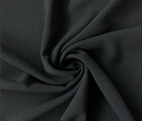 60" Dress Crepe 100% Polyester Solid Black<