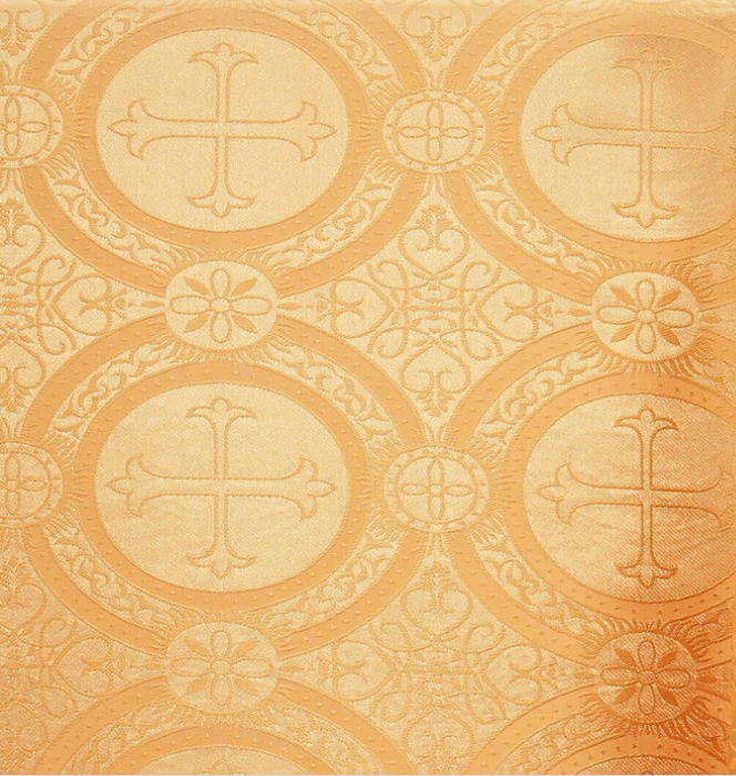 59" Wide Ecclesiastical Brocade Antique Gold #00367 Non-Metallic 100% Polyester Sold by The Yard