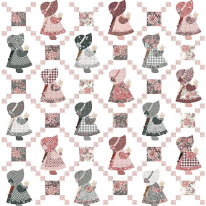Riley Blake Wide Back A Walk on The Prairie Sunbonnet Sue White 3-Yard Package 100% Cotton