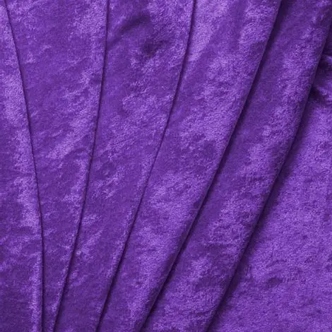 60" Wide Velvet Crushed Panne' Velour 100% Polyester Purple Sold by The Yard
