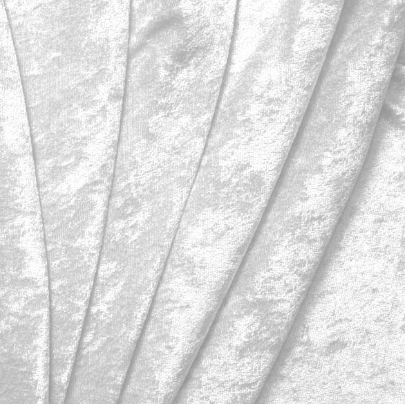 60" Wide Crushed Panne' Velour VF0201-572 100% Polyester Stretch White Sold by The Yard