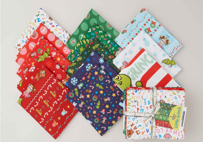 Robert Kaufman Little Grinch Fat Quarter Bundle 100% Cotton