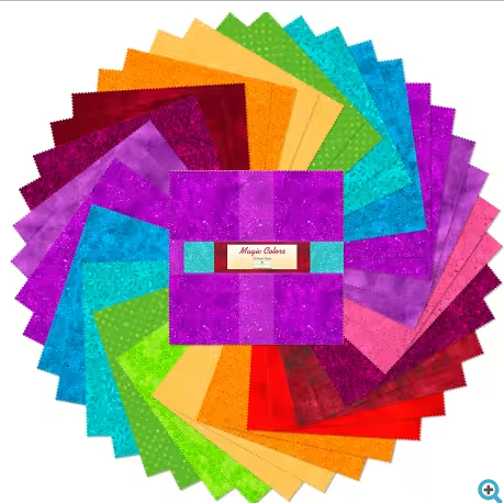 10in Squares Magic Colors 42pcs/Bundle Layer Cake 100% Cotton