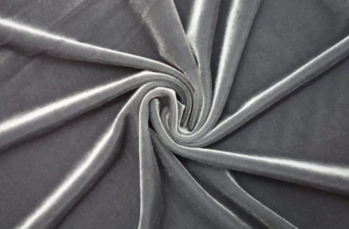 60" Wide Princess Formal Stretch Velvet  Charcoal (VT-0534)
