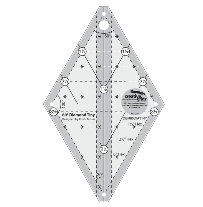 Creative Grids Quilt Ruler 60 Degree Tiny Diamond (CGR60DIATINY)