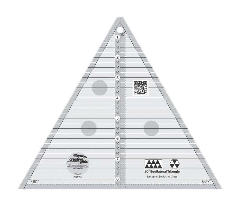 Creative Grids Quilt Ruler 60 Degree 8-1/2in Triangle (CGRT60)